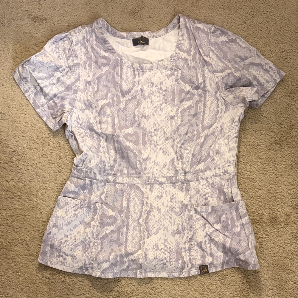 Jaanuu Gray Snake Print Scrub top